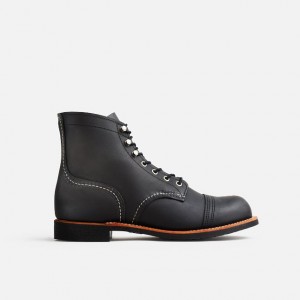 Red Wing 6-inch Boot in Black Harness Leather | JPIN-20945