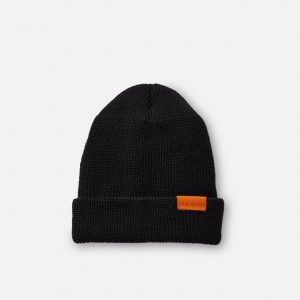 Red Wing Merino Wool Knit Hat in Black | TIBM-05924