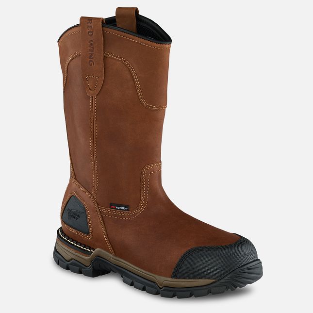 Red Wing 11-inch Waterproof Safety Toe Pull-On Boot Rød | XNAH-23056