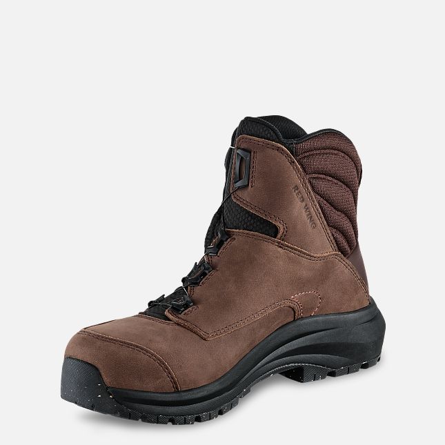 Red Wing 6-inch Waterproof BOA® Safety Toe Boot Black-Tan Fleck | OLRI-45279