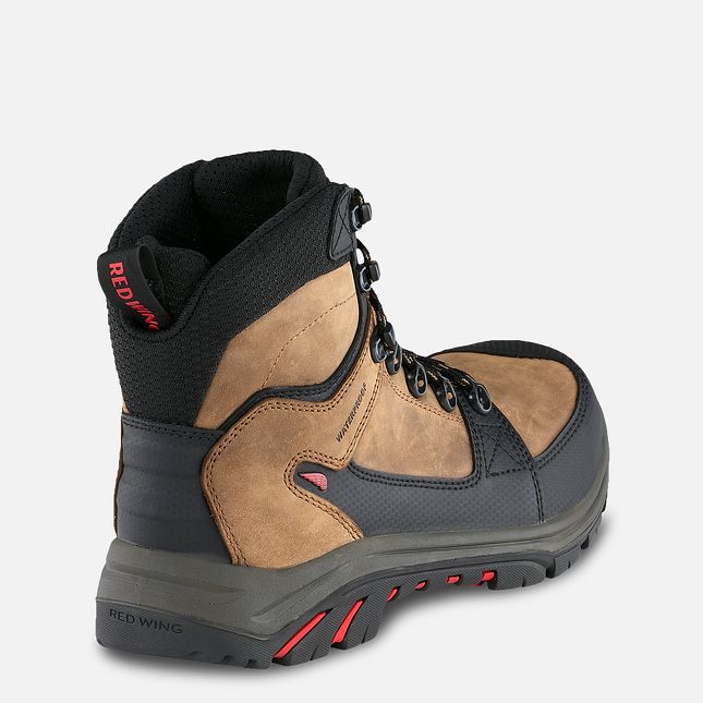 Red Wing 6-inch Waterproof CSA Safety Toe Boot Black-Red | CGUK-41097