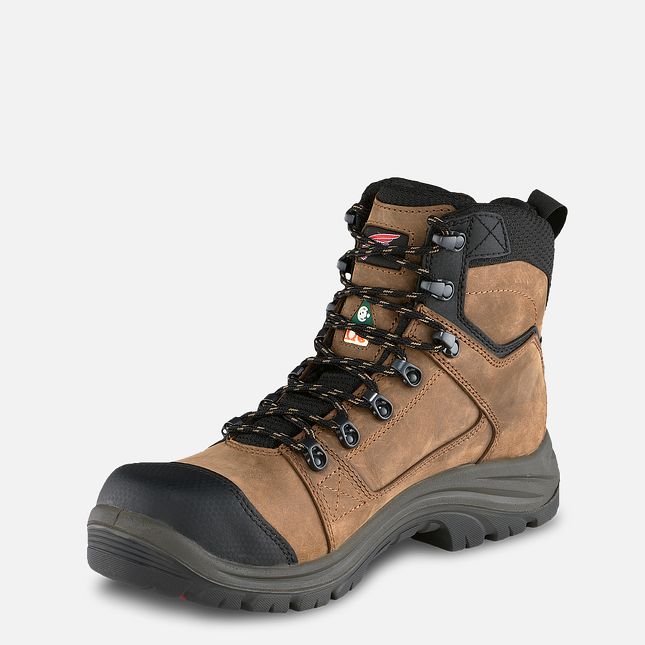 Red Wing 6-inch Waterproof CSA Safety Toe Boot Black-Red | CGUK-41097