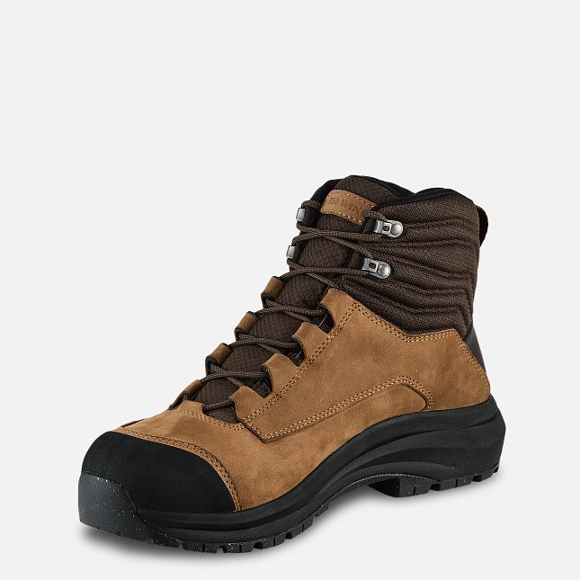 Red Wing 6-inch Waterproof Safety Toe Boot Black-Tan Fleck | ZWOE-68305