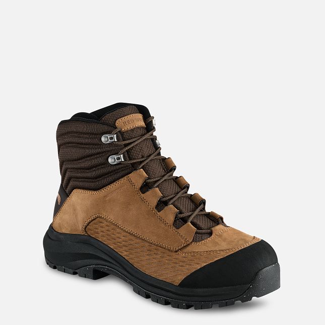 Red Wing 6-inch Waterproof Safety Toe Boot Black-Tan Fleck | ZWOE-68305