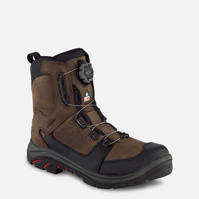 Red Wing 8-inch BOA®, Waterproof, CSA Safety Toe Boot Black-Red | WQYR-36978