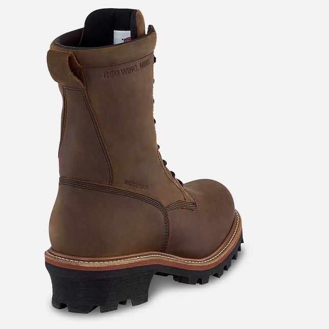 Red Wing 9-inch Insulated, Waterproof Safety Toe Logger Boot Svarte | UGMB-89136