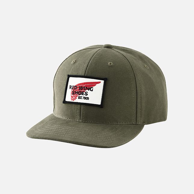 Red Wing Embroidered Logo Ball Cap in Green | IDBV-30416