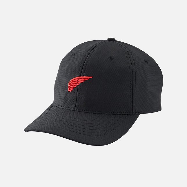 Red Wing Embroidered Wing Performance Ball Cap in Black | MBXW-41095