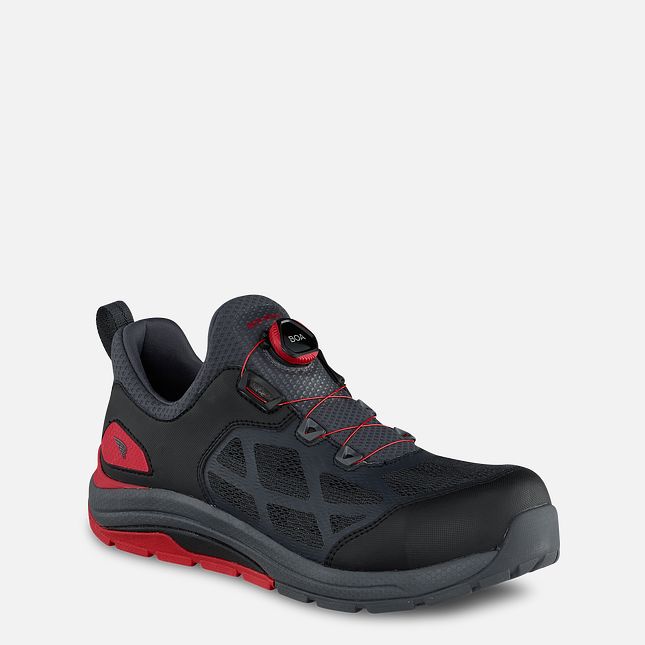 Red Wing Safety Toe Athletic Work Shoe Charcoal-Red | KHEM-96031